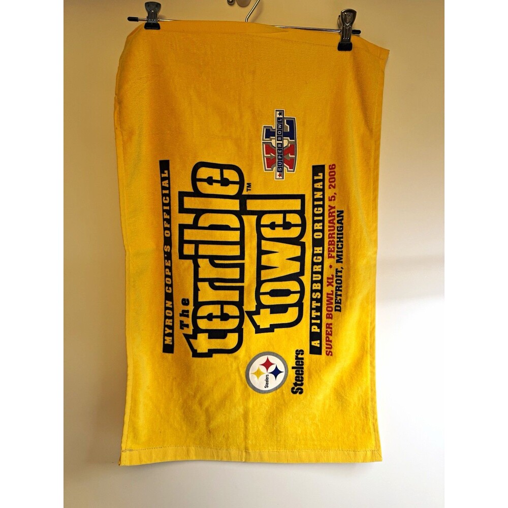 VTG 2006 Pittsburgh Steelers Super Bowl XL Terrible Towel Detroit Myron Cope